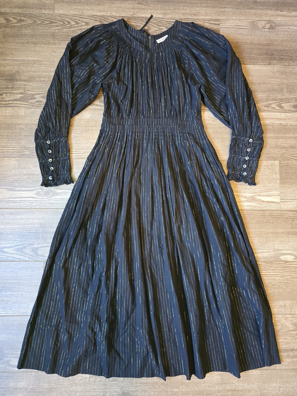 Ulla Johnson Dress Womens 4 Black Cotton Ballon Sleeve Midi Whimsigoth Boho